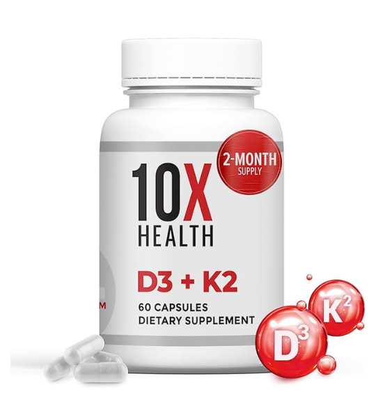 10X Health Vitamin D3 5000 IU & K2 MK7 Capsules in Pakistan