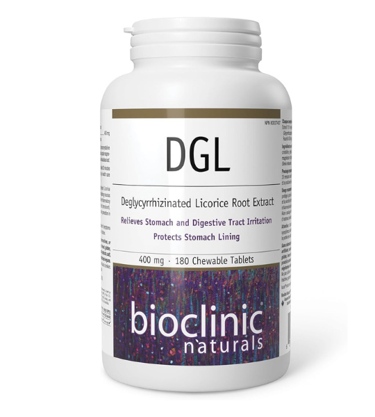 BioClinic Naturals DGL (Deglycyrrhizinated Licorice Root Extract) 400 mg, 180 Chewable Tablets in Pakistan