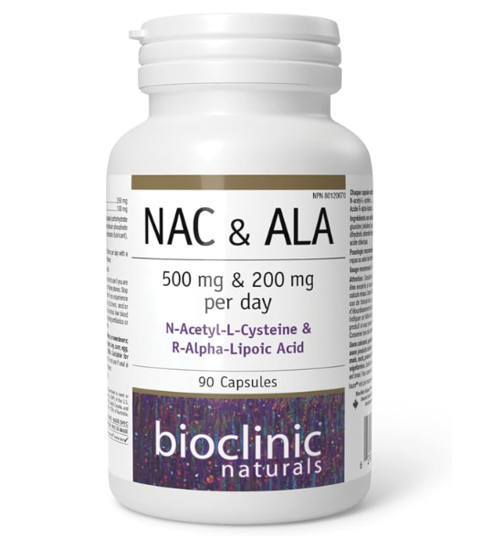 BioClinic Naturals NAC (N-Acetyl-L-Cysteine) 250 mg & ALA (R-Alpha-Lipoic Acid) 100 mg, 90 Capsules in Pakistan