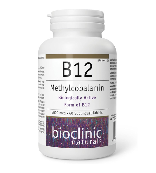 Bioclinic Naturals Vitamin B12 Methylcobalamin 5000 mcg, 60 Sublingual Tablets in Pakistan