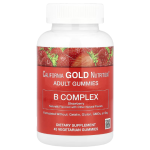 California Gold Nutrition, B Complex Gummies with Vitamins B6 and B12, Folate, and Biotin, Strawberry, 45 Vegetarian Gummies