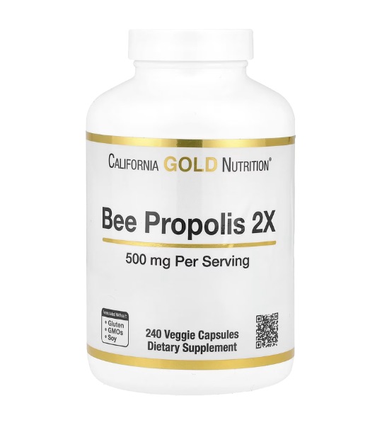 California Gold Nutrition, Bee Propolis 2X, Concentrated Extract, 500 mg, 240 Veggie Capsules in Pakistan