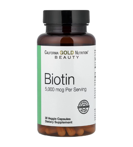 California Gold Nutrition, Biotin, 5,000 mcg, 30 Veggie Capsules in Pakistan