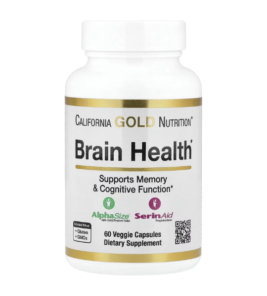 California Gold Nutrition, Brain Health with Alpha-Glycerophosphorylcholine, 60 Veggie Capsules in Pakistan
