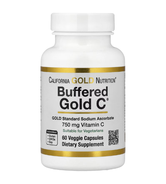 California Gold Nutrition, Buffered Gold C®, GOLD Standard Sodium Ascorbate (Vitamin C), 60 Capsules in Pakistan