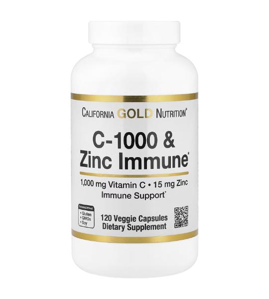 California Gold Nutrition, C-1000 & Zinc Immune, 120 Veggie Capsules in Pakistan