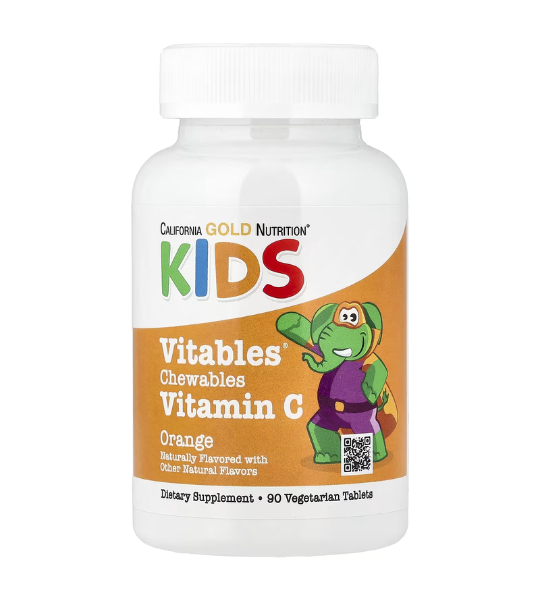 California Gold Nutrition, Chewable Vitamin C with Bioflavonoid Complex for Children, Orange, 90 Vegetarian Tablets in Pakistan
