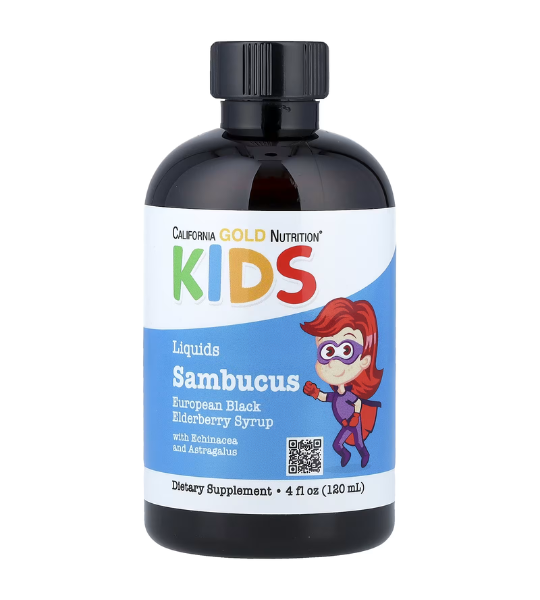 California Gold Nutrition, Children's Sambucus Elderberry Syrup, 4 fl oz (120 ml) in Pakistan