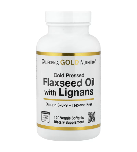 California Gold Nutrition, Cold Pressed Flaxseed Oil with Lignans, 120 Veggie Softgels in Pakistan