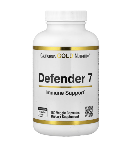 California Gold Nutrition, Defender 7, with A, C, D3, B6, Zinc, Selenium & Beta-Glucan, 180 Veggie Capsules in Pakistan