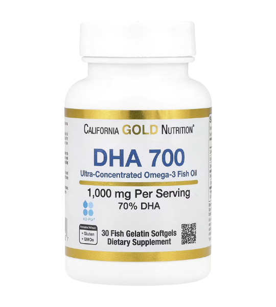 California Gold Nutrition, DHA 700 Fish Oil, Ultra-Concentrated, 1,000 mg, 30 Fish Gelatin Softgels in Pakistan