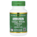 California Gold Nutrition, EuroHerbs™, Ginkgo Biloba Extract, 120 mg, 60 Veggie Capsules in Pakistan