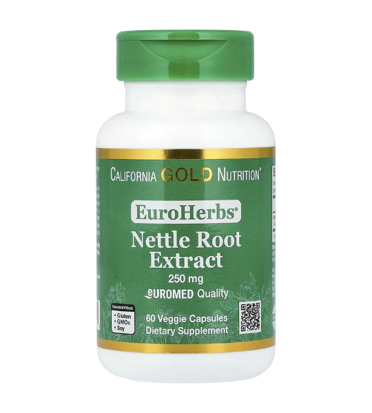 California Gold Nutrition, EuroHerbs®, Nettle Root Extract, Euromed Quality, 250 mg, 60 Veggie Capsules in Pakistan