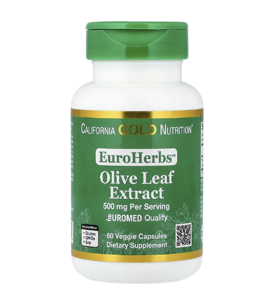 California Gold Nutrition, EuroHerbs™, Olive Leaf Extract, Euromed Quality, 500 mg, 60 Veggie Capsules in Pakistan
