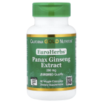 California Gold Nutrition, EuroHerbs®, Panax Ginseng Extract, 250 mg, 60 Veggie Capsules in Pakistan