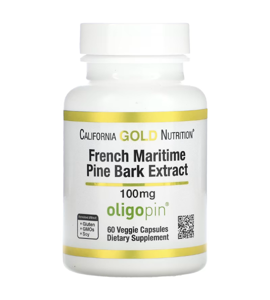 California Gold Nutrition, French Maritime Pine Bark Extract, Oligopin, 100 mg, 60 Veggie Capsules in Pakistan