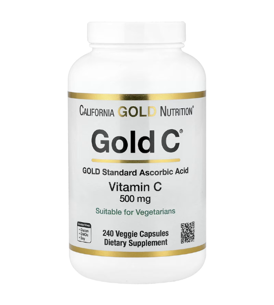 California Gold Nutrition, Gold C®, USP Grade Vitamin C, 500 mg, 240 Veggie Capsules in Pakistan