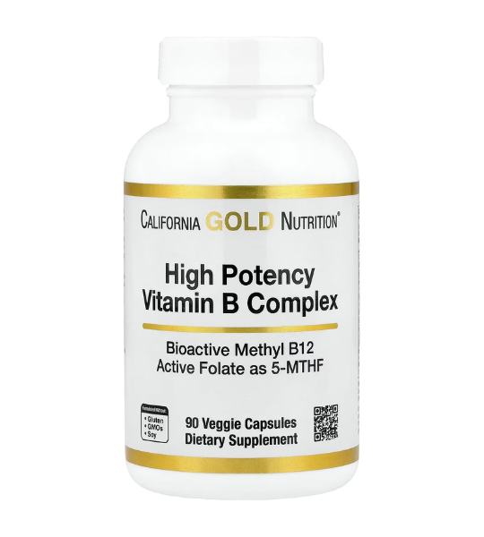 California Gold Nutrition, High Potency Vitamin B Complex with Methyl Folate & Methyl B12, 90 Veggie Capsules in Pakistan