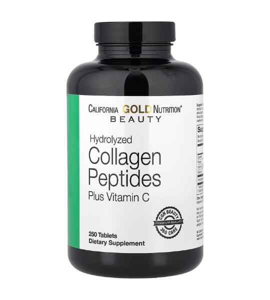 California Gold Nutrition, Hydrolyzed Collagen Peptides, Type I & III, Vitamin C, 250 Tablets in Pakistan