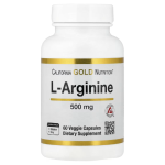 California Gold Nutrition, L-Arginine, 500 mg, 60 Veggie Capsules in Pakistan