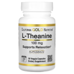 California Gold Nutrition, L-Theanine, Featuring AlphaWave, 100 mg, 30 Veggie Capsules in Pakistan