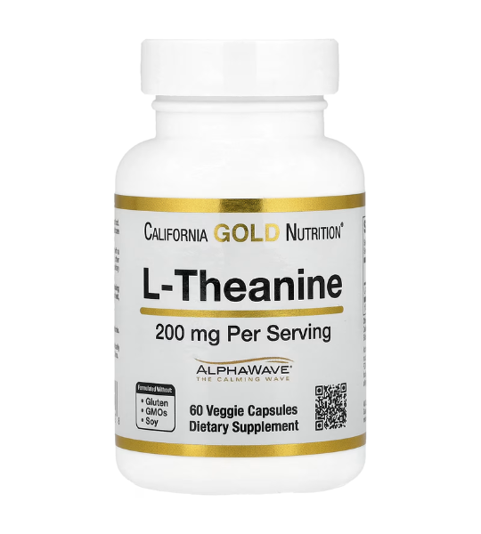 California Gold Nutrition, L-Theanine, Featuring AlphaWave®, 200 mg, 60 Capsules in Pakistan