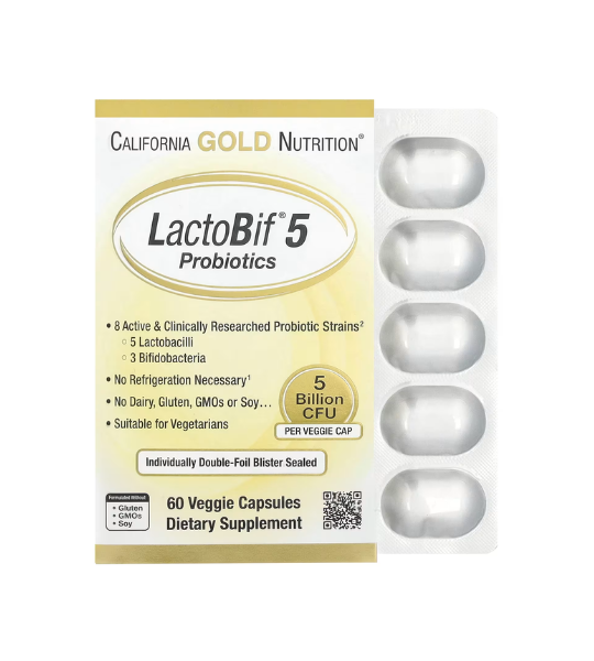 California Gold Nutrition, LactoBif® 5 Probiotics, 5 Billion CFU, 60 Capsules in Pakistan