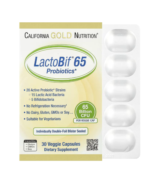 California Gold Nutrition, LactoBif® 65 Probiotics, 30 Capsules in Pakistan