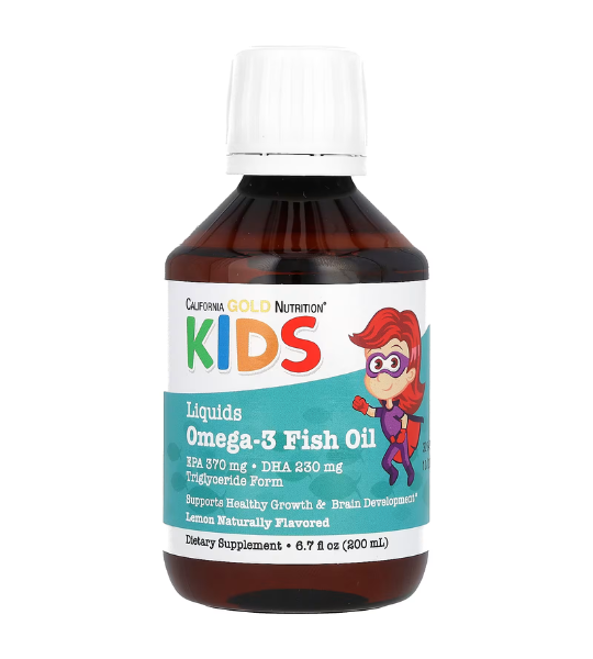 California Gold Nutrition, Norwegian Kids Omega-3 Fish Oil, Natural Lemon, 6.7 fl oz. (200 ml) in Pakistan