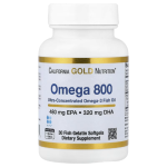 California Gold Nutrition, Omega 800 Ultra-Concentrated Omega-3 Fish Oil 30 Fish Gelatin Softgels in Pakistan