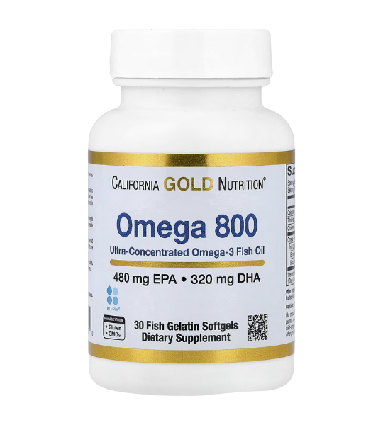 California Gold Nutrition, Omega 800 Ultra-Concentrated Omega-3 Fish Oil 30 Fish Gelatin Softgels in Pakistan