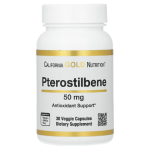 California Gold Nutrition, Pterostilbene, 50 mg, 30 Veggie Capsules in Pakistan