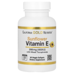 California Gold Nutrition, Sunflower Vitamin E with Mixed Tocopherols, 400 IU, 90 Veggie Softgels in Pakistan