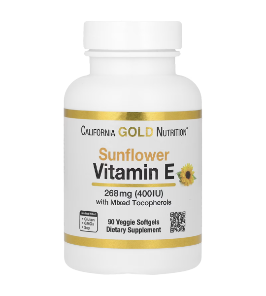 California Gold Nutrition, Sunflower Vitamin E with Mixed Tocopherols, 400 IU, 90 Veggie Softgels in Pakistan