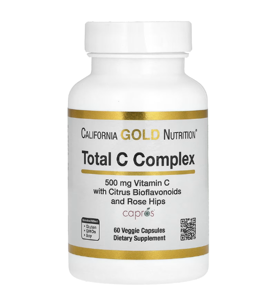 California Gold Nutrition, Total C Complex with Ascorbic Acid, 500 mg, 60 Veggie Capsules in Pakistan