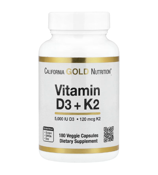California Gold Nutrition, Vitamin D3 + K2 as MK-7, 180 Capsules in Pakistan