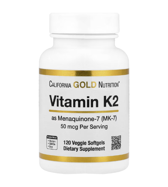 California Gold Nutrition, Vitamin K2 (as Menaquinone-7), 50 mcg, 120 Veggie Softgels in Pakistan