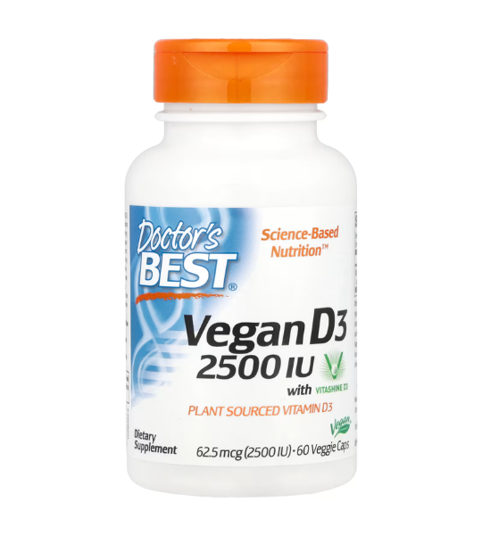 Doctor's Best, Vegan D3 with Vitashine D3, 62.5 mcg (2,500 IU), 60 Caps in Pakistan