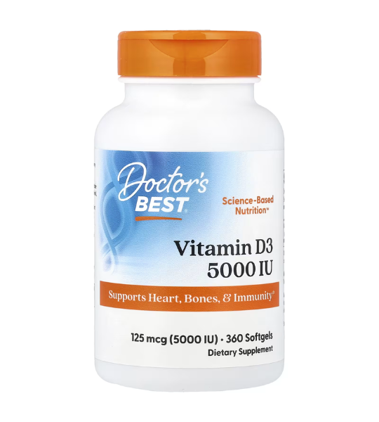 Doctor's Best, Vitamin D3, 125 mcg (5,000 IU), 360 Softgels in Pakistan