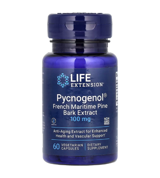 Life Extension, Pycnogenol, French Maritime Pine Bark Extract, 100 mg, 60 Vegetarian Capsules in Pakistan