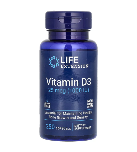 Life Extension, Vitamin D3, 25 mcg (1,000 IU), 250 Softgels in Pakistan