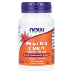 NOW Foods, Mega D-3 & MK-7, 5,000 IU / 180 mcg Capsules in Pakistan