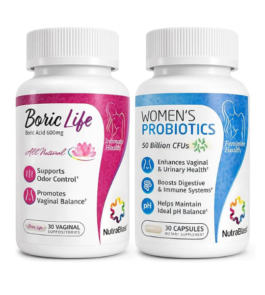 NutraBlast Boric Acid Suppositories Bundle with Women's Probiotics 30 Vaginal Suppositories in Pakistan