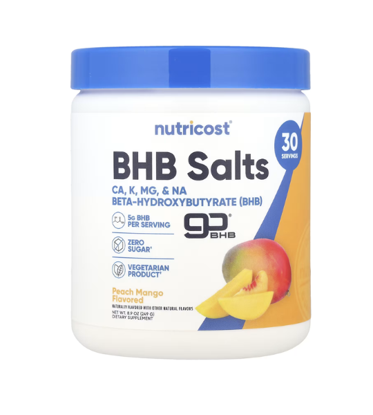 Nutricost, BHB Salts, goBHB®, Peach Mango, 8.9 oz (249 g) in Pakistan