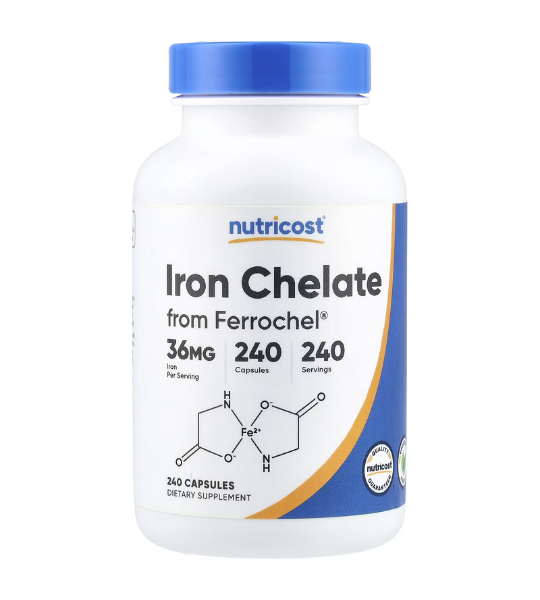 Nutricost, Iron Chelate From Ferrochel®, 36 mg, 240 Capsules in Pakistan