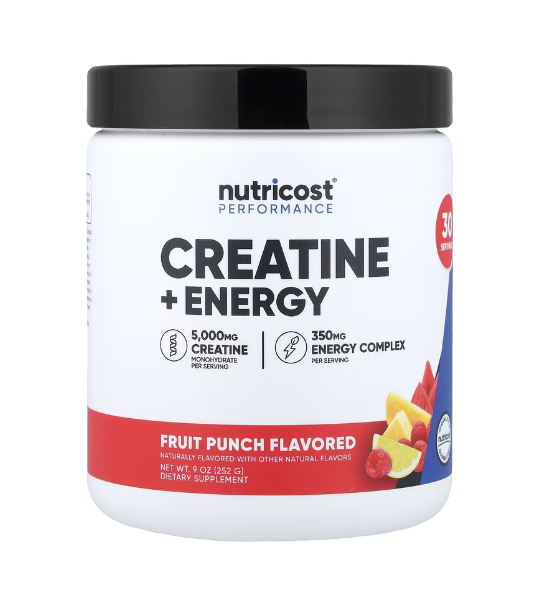 Nutricost, Performance, Creatine + Energy, Fruit Punch, 9 oz (252 g) in Pakistan