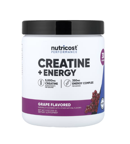 Nutricost, Performance, Creatine + Energy, Grape, 9 oz (252 g) in Pakistan