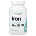 Nutricost, Women, Iron With Vitamin C, Folate, & Vitamin B12, 180 Capsules in Pakistan