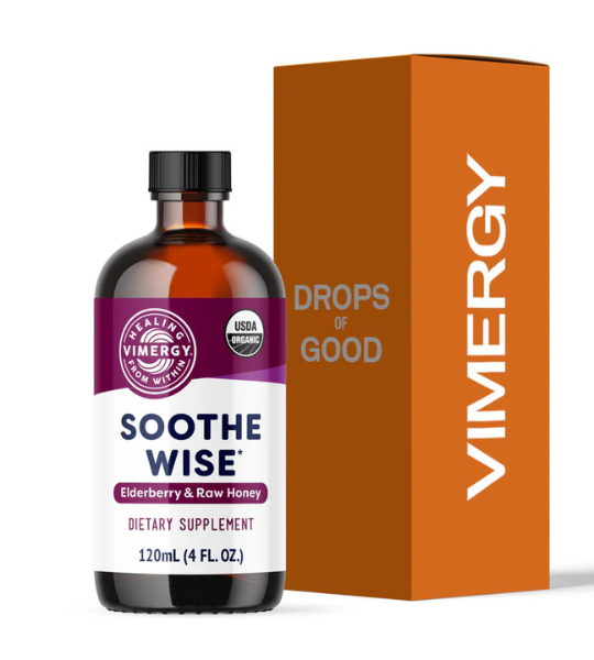 VIMERGY Kids USDA Organic Soothe Wise* Elderberry & Raw Honey Formula 120ml in Pakistan