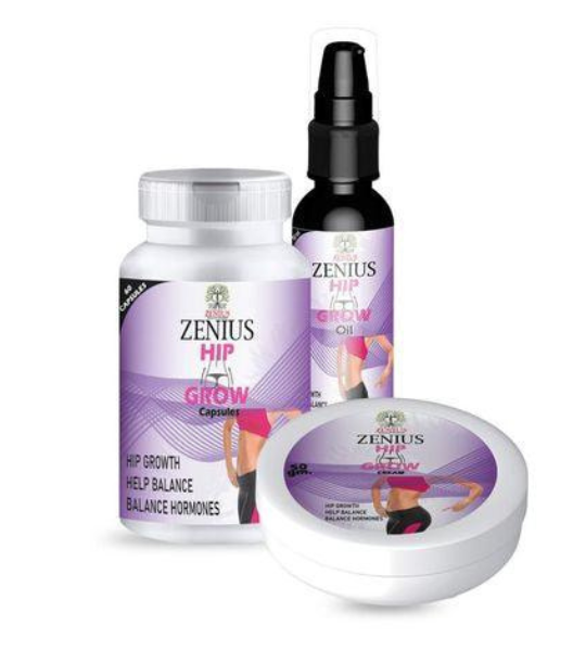 Zenius Hip Grow Kit, 60 Capsules, 50gm Cream, 30ml Oil in Pakistan